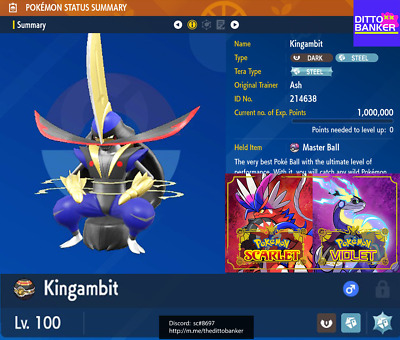 KINGAMBIT Shiny 6IV / Pokemon Scarlet and Violet / Competitive -   Portugal