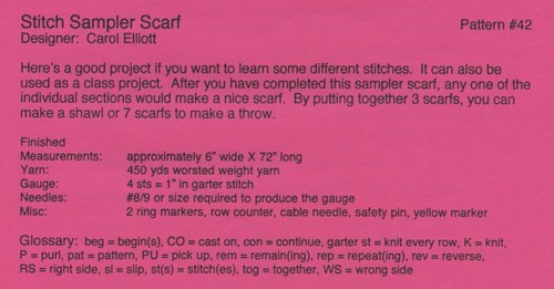 Ann Norling KNITTING PATTERN 42 Stitch Sampler Scarf / Shawl / Throw - Picture 2 of 3