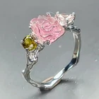 Jewellery Natural Tourmaline Ring 925 Sterling Silver Size 6.75 /R471066