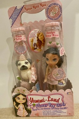RARE Yummi Land Flower Pop Girls ROSLYN Roxy Rose NRFB MGA + Tina Tulip