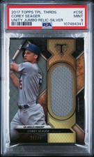 2017 TRIPLE THREADS UNITY JUMBO RELIC SILVER #CSE COREY SEAGER 21/27 PSA 9