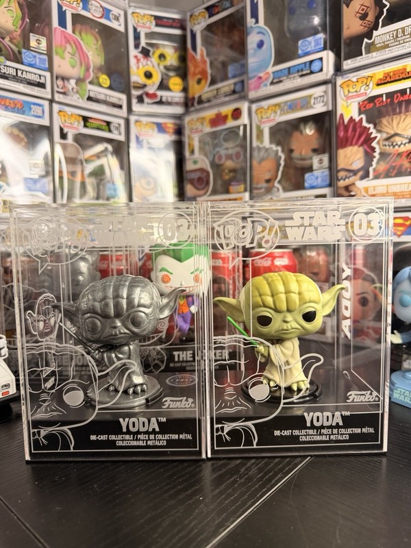 Funko Pop! Diecast Star Wars Yoda Chase + Common Set Original Packaging