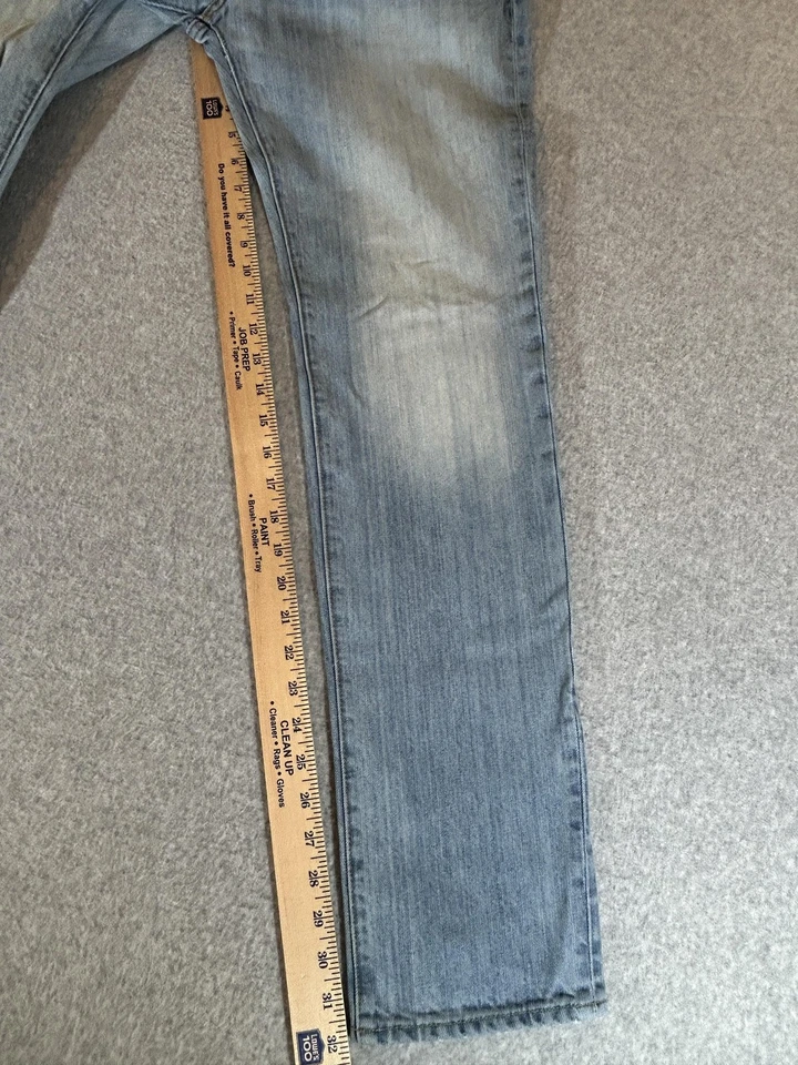 Pantalones de mezclilla Abercrombie Fitch para hombre 31x32 lavado claro A&F ajustados botones mosca patinador punk Foto 3 de 4