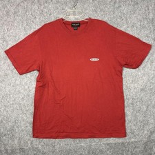Vintage Eddie Bauer Shirt Mens Large Red USA Made Sport Logo Cotton 90s
