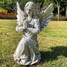Praying Angel Garden Statue, Religious Fairy Sculpture Waterproof Decorative ...