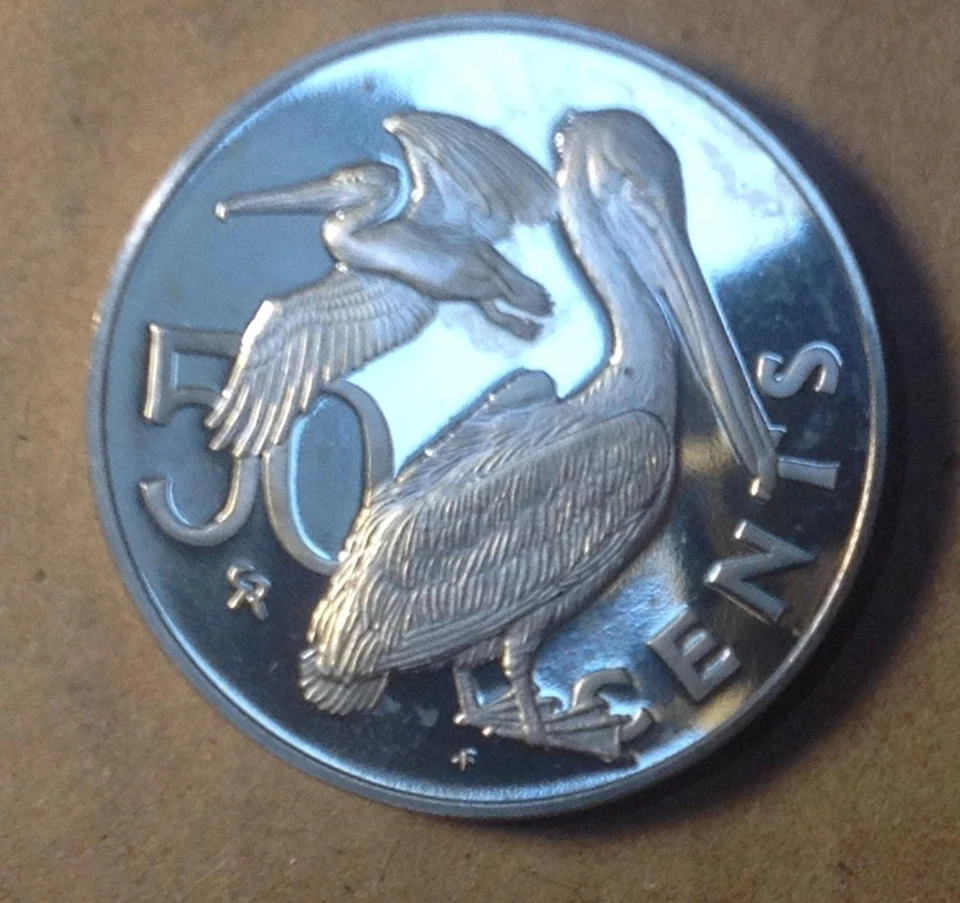 Gift Idea World Coin 1973 British Virgin Islands Proof CopperNickel 50 Cents KM5 - Image 2 of 2