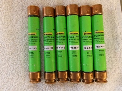 NEW Cooper BUSSMANN FUSETRON CLASS RK5 Fuse 600VAC  FRS-R-20  Lot of 6