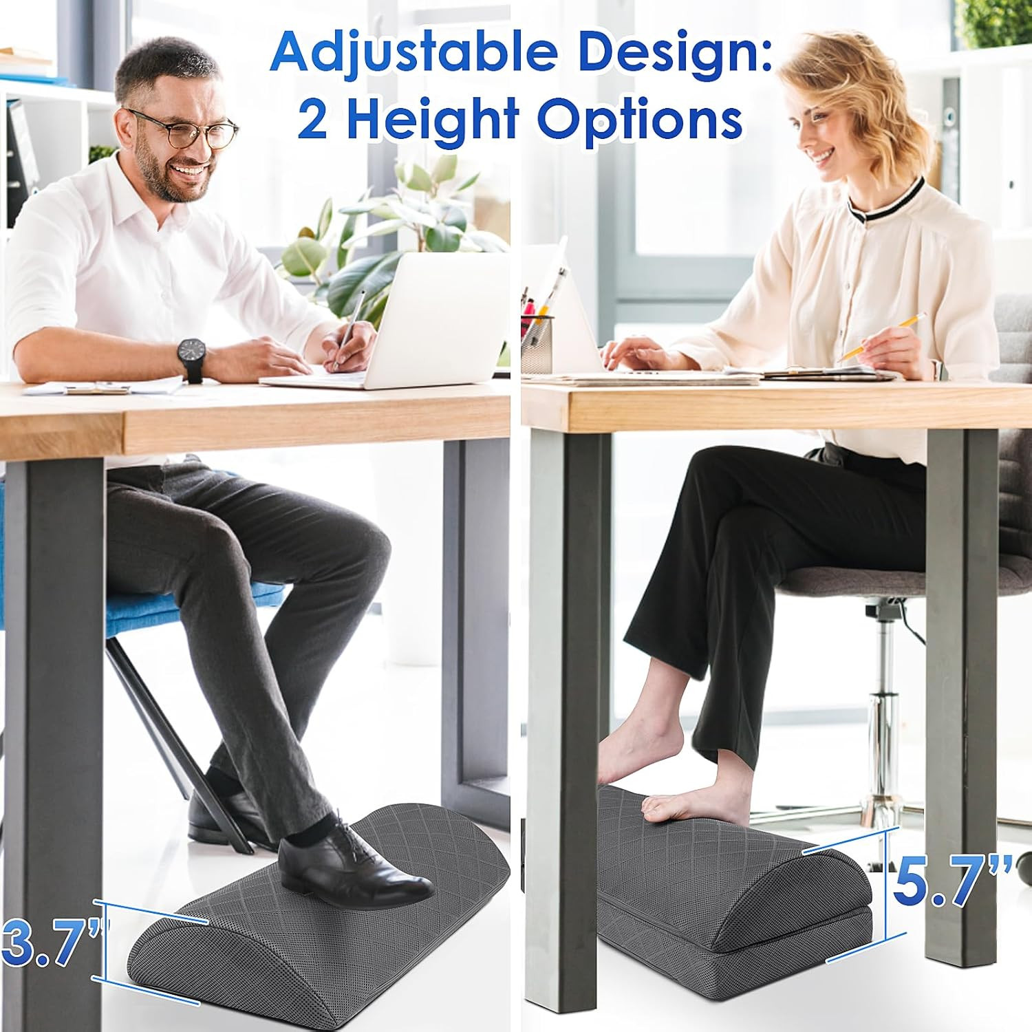 Under Desk Foot Rest Pillow Height Adjustable Foot Rest for Office Home