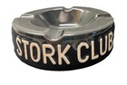 Vintage STORK CLUB Ceramic Ashtray Glossy Black & Raised White Iconic NYC Club — photo 1