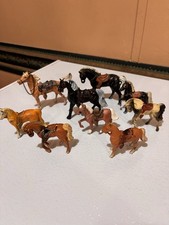 Assorted Metal Horse Figurine Lot with Saddles and Bridles Collectibles