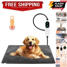 Pet Heating Pad for Dogs and Cats, 9 Adjustable Temperature Dog Heating Pad, ...