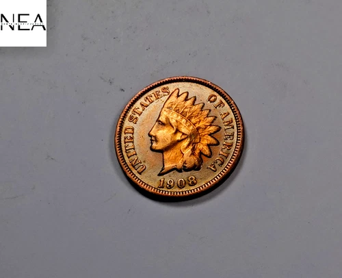 1908 Indian Head Penny Cent ~ XF/AU Toned ~ ZI603