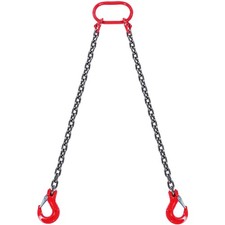 VEVOR 5/16" x 5' Chain Sling 2 Legs G80 Lifting Chain with Grab Hooks 6600 lbs