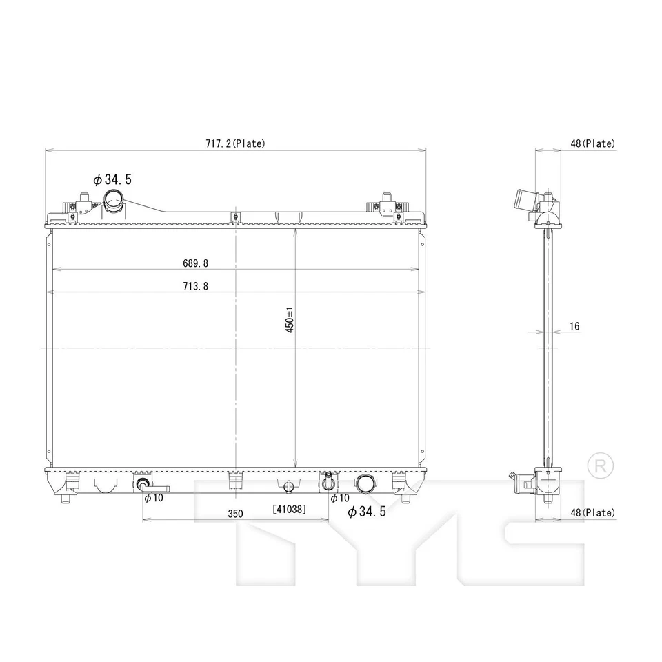 Conjunto de radiador TYC 2920 para 06-10 Suzuki Grand Vitara Foto 3 de 4