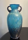 Dale Tiffany Copper Aventurine Amphora Vase with Handles Vintage Art Glass