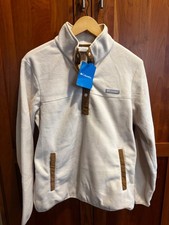 NWT Columbia Benton Springs Half Snap Fleece Pullover Chalk/Camel Women's L