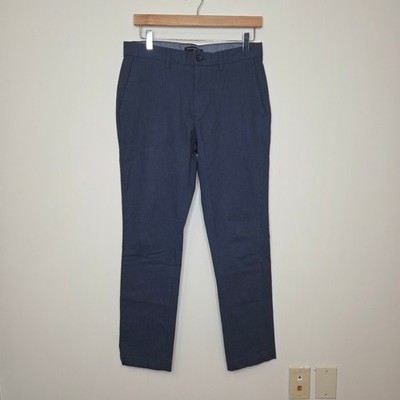Banana Republic Slim Fit Chinos Navy Blue Micro Stripe Pants Mens 30x30 Stretch