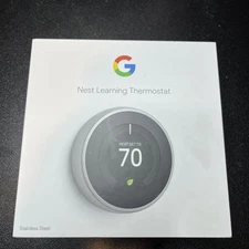 Google Nest 3rd Gen Smart Learning Thermostat - Stainless Steel (T3007ES)