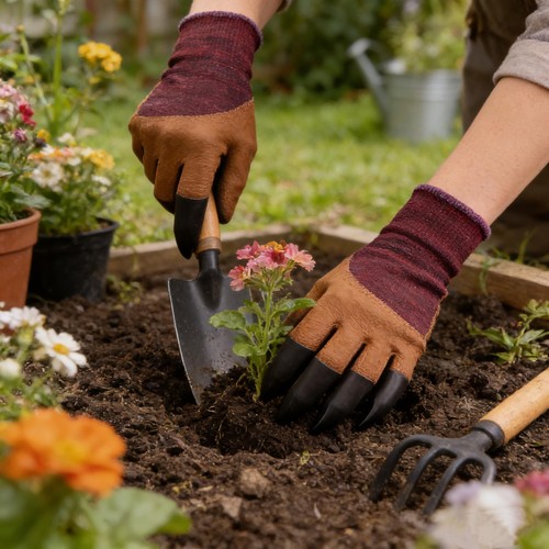 Guanti da Giardinaggio con Artiglio,Piantagione Guanti da Giardinaggio Impermeabili,per Scavare i... - Foto 5 di 6