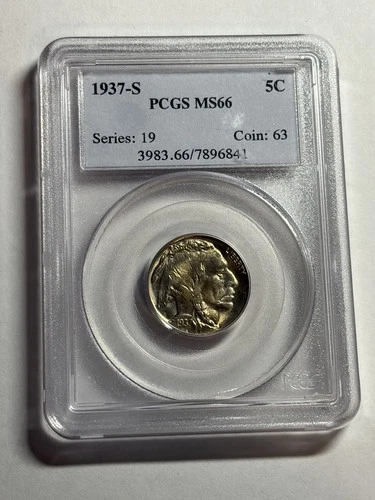 1937-S Buffalo Nickel PCGS MS66 Flashy Strong Strike