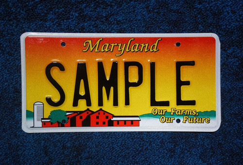 Maryland FARM License Plate Sample