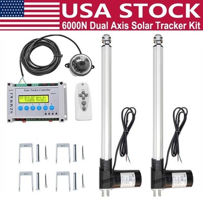 Solar Panel Tracker Dual Axis W/ LCD Controller W/ 2X18'' 6000N Linear Actuators
