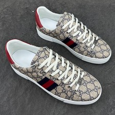 Lux GUCCI ACE Mens Bee Embroidered Canvas Low Top Casual Sneakers💝