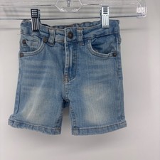 7 For All Mankind Kids Denim Shorts Elastic Waist Adjustable Light Wash