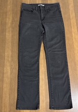 Levi  s Women  s 314 Shaping Straight 30x30 Black Denim Jeans, Flattering Fit