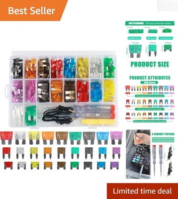 Ultimate 306PCS Automotive Fuses Set with Circuit Testers & Pullers Included