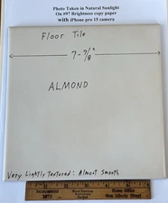 1 pc.  Almond Ceramic Floor Tile: 7-7/8" Square, Lightly Textured, Solid Color