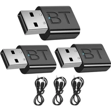3Pcs Bluetooth 5.0 Audio Receiver USB AUX Adapter 3.5mm For Car TV PC Speaker