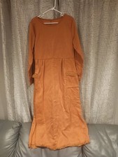 Rust Orange Long Sleeve Dress with Pocket Detailing