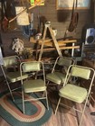 4 Vintage MCM Folding Chairs Samsonite Mid Century Modern Padded Avocado Green