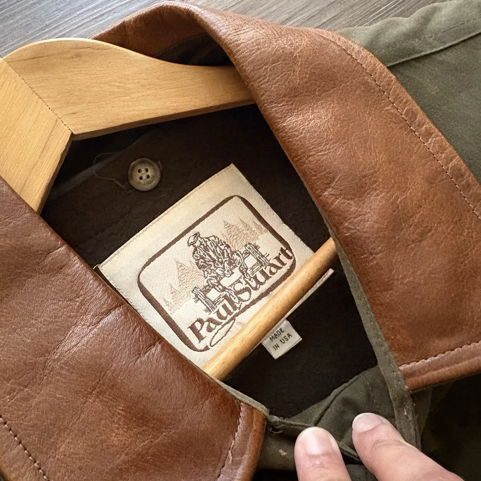 Vintage Paul Stuart Trench Coat Men's Size L Wool Liner Green Waxed Interior USA - Image 4 of 4