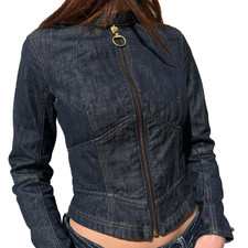 Vintage Prada Indigo Demin Jacket 00s Womens - It 44