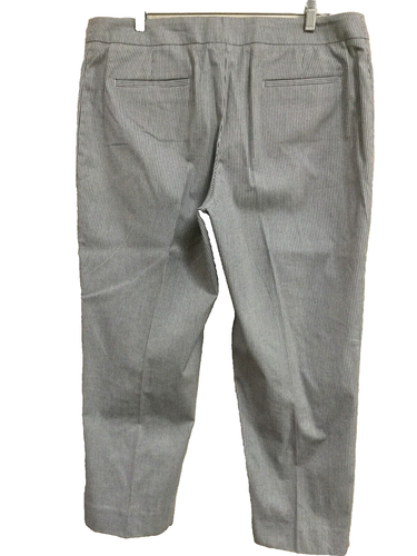 Talbots Women Size 14 Signature Pants Black white gray pinstripe Stretch Hi Rise - Picture 4 of 7