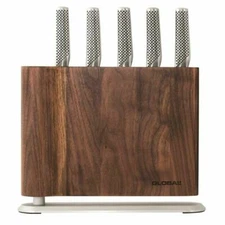 Global Knives UKU 6pc Knife Block Set 6 Piece - Walnut