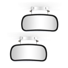 Universal Over Door Pair Set Convex Mirrors Stainless Steel 4x8 Wbracket Side