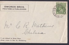 1932 KING GEORGE V 1d PRE-DECIMAL STAMP SWORDS BROS. COMMERCIAL COVER #B159