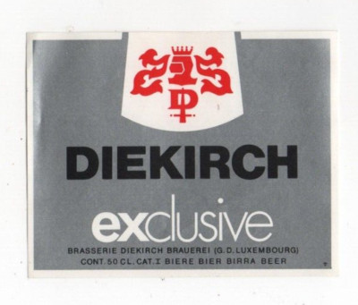 Luxembourg - Vintage Beer Label - Brasserie Diekirch - Exclusive