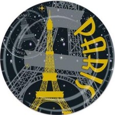 Eiffel Tower Paris 9 Inch Plates 8 Pack Birthday Party Decoration