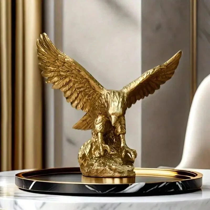 Águila Dorada Resina Adornos Estatua Mesa Jardín Oficina Hogar Decoración Arte Regalo Foto 2 de 4