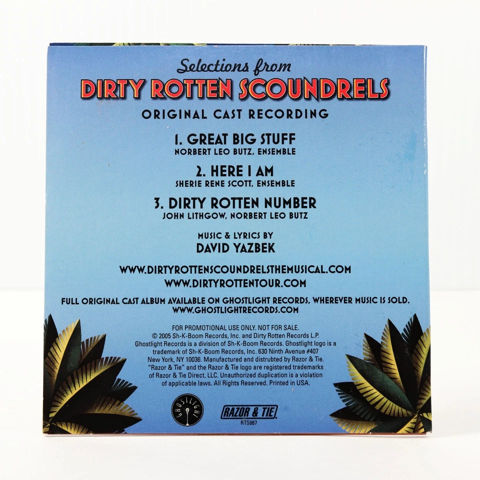 Dirty Rotten Scoundrels Enhanced Promo CD Sampler, Original Broadway Cast 2005 - Image 2 of 4