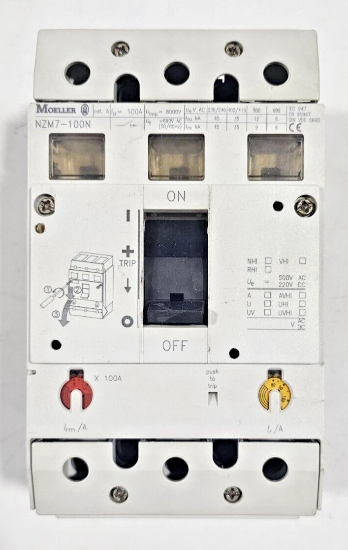 MOELLER NZM7-100N Used Working Power Distribution Circuit Breaker