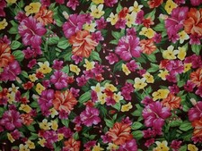 LINED WINDOW VALANCE CURTAIN 42X12 TROPICAL HIBISCUS HAWAIIAN HAWAII FLORAL