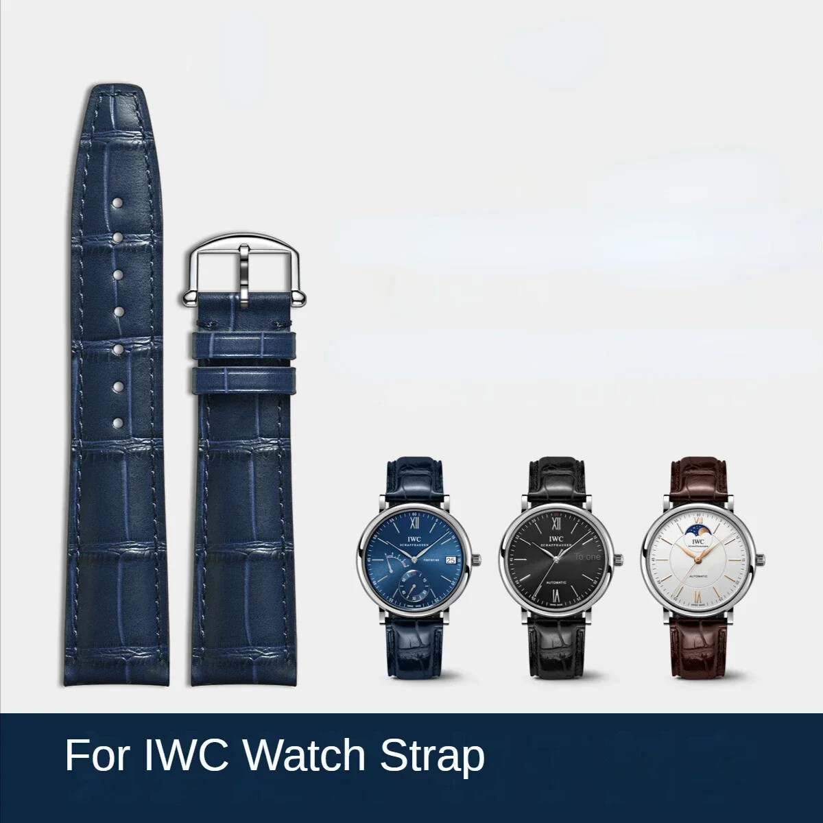 IWC Portofino Portugieser 20-22mm Leather Waterproof Watch Strap