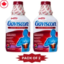 2 Bottles Gaviscon Extra Strength Acid Reflux 600ml - Fruit Blend - Canada