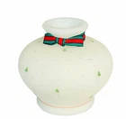 Fenton art glass Christmas holiday candle holder milk bow tree vase bowl pot vtg