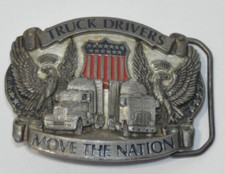 Vintage 1987 Truck Drivers Move The Nation Belt Buckle American Buffalo